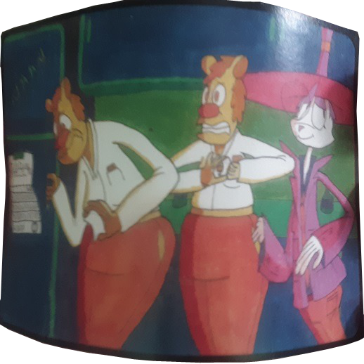 The image is concave. Lizzie Smithson is picking the pocket of her roommate, who, alongside another roomate who looks identical, are gazing worriedly at a calender. Clicking this image will increase your score.